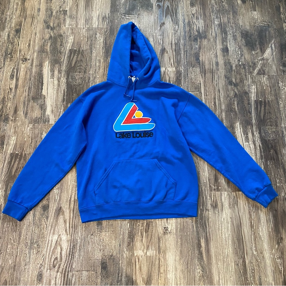 Blue Men's Hoodie Lake Louise